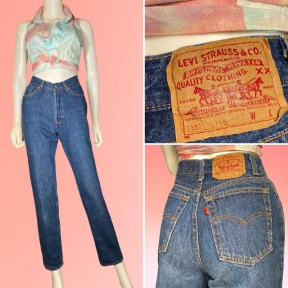 25Wx30L 80s 90s Vintage Levi's 13501 Mid/Dark Wash Blue Jeans - Made in the USA